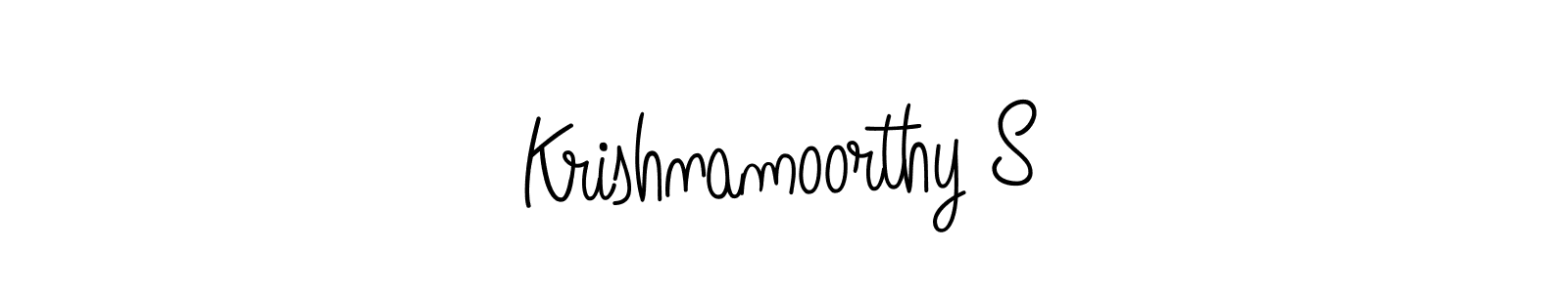 Use a signature maker to create a handwritten signature online. With this signature software, you can design (Angelique-Rose-font-FFP) your own signature for name Krishnamoorthy S. Krishnamoorthy S signature style 5 images and pictures png