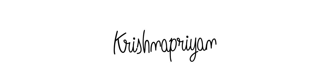 Use a signature maker to create a handwritten signature online. With this signature software, you can design (Angelique-Rose-font-FFP) your own signature for name Krishnapriyan. Krishnapriyan signature style 5 images and pictures png