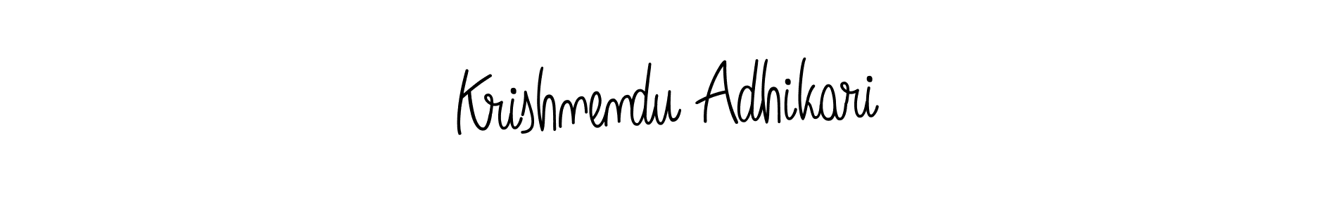 How to make Krishnendu Adhikari name signature. Use Angelique-Rose-font-FFP style for creating short signs online. This is the latest handwritten sign. Krishnendu Adhikari signature style 5 images and pictures png