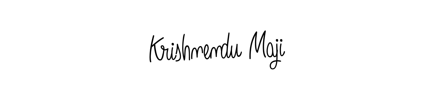 You should practise on your own different ways (Angelique-Rose-font-FFP) to write your name (Krishnendu Maji) in signature. don't let someone else do it for you. Krishnendu Maji signature style 5 images and pictures png