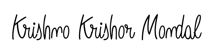 You should practise on your own different ways (Angelique-Rose-font-FFP) to write your name (Krishno Krishor Mondal) in signature. Don't let someone else do it for you. Krishno Krishor Mondal signature style 5 images and pictures png