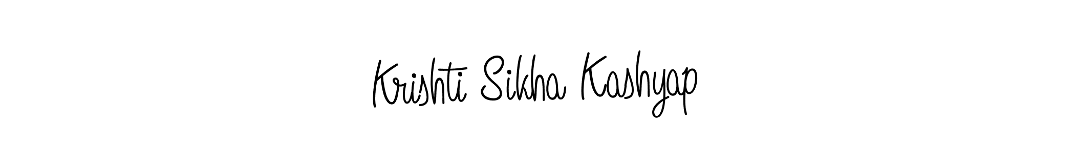 Use a signature maker to create a handwritten signature online. With this signature software, you can design (Angelique-Rose-font-FFP) your own signature for name Krishti Sikha Kashyap. Krishti Sikha Kashyap signature style 5 images and pictures png
