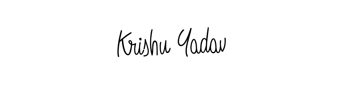 You should practise on your own different ways (Angelique-Rose-font-FFP) to write your name (Krishu Yadav) in signature. don't let someone else do it for you. Krishu Yadav signature style 5 images and pictures png