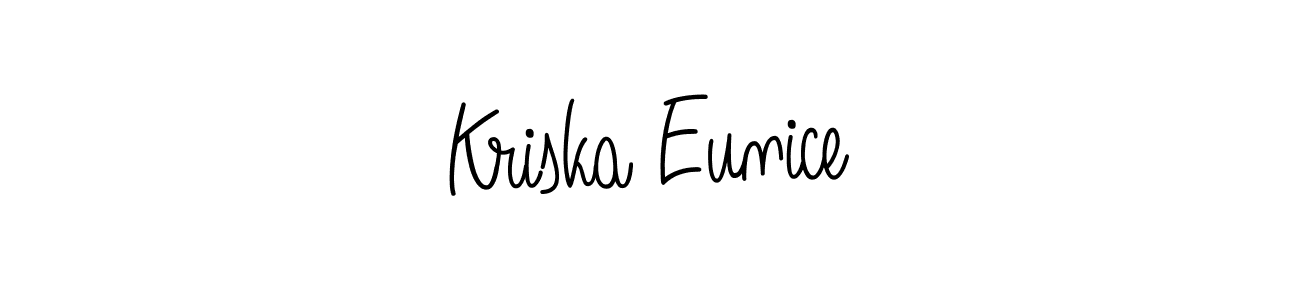 Angelique-Rose-font-FFP is a professional signature style that is perfect for those who want to add a touch of class to their signature. It is also a great choice for those who want to make their signature more unique. Get Kriska Eunice name to fancy signature for free. Kriska Eunice signature style 5 images and pictures png