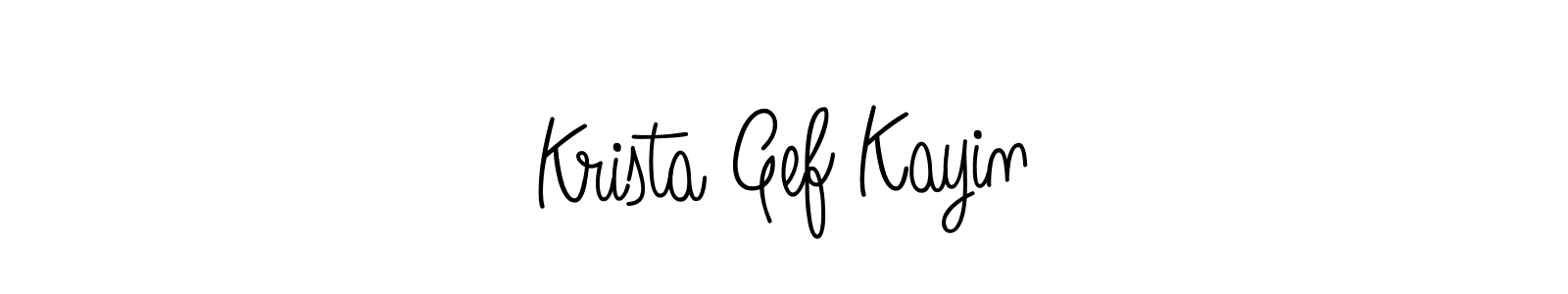Use a signature maker to create a handwritten signature online. With this signature software, you can design (Angelique-Rose-font-FFP) your own signature for name Krista Gef Kayin. Krista Gef Kayin signature style 5 images and pictures png