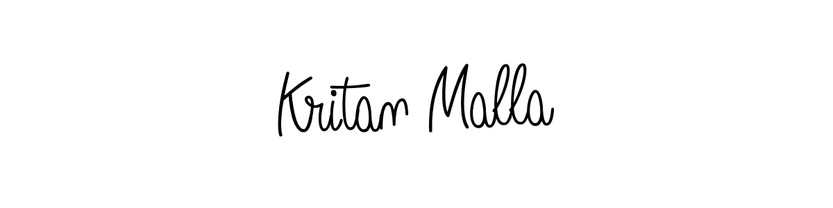 Use a signature maker to create a handwritten signature online. With this signature software, you can design (Angelique-Rose-font-FFP) your own signature for name Kritan Malla. Kritan Malla signature style 5 images and pictures png