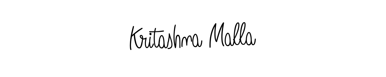 Use a signature maker to create a handwritten signature online. With this signature software, you can design (Angelique-Rose-font-FFP) your own signature for name Kritashna Malla. Kritashna Malla signature style 5 images and pictures png
