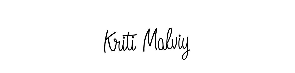 You should practise on your own different ways (Angelique-Rose-font-FFP) to write your name (Kriti Malviy) in signature. don't let someone else do it for you. Kriti Malviy signature style 5 images and pictures png