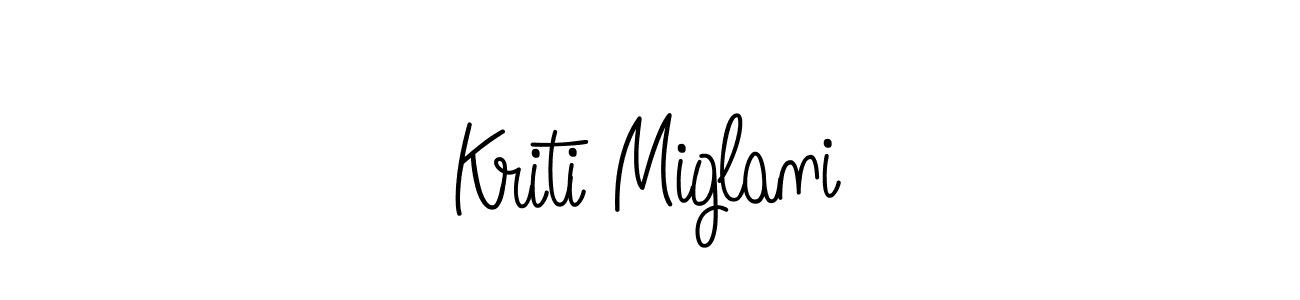 Make a beautiful signature design for name Kriti Miglani. With this signature (Angelique-Rose-font-FFP) style, you can create a handwritten signature for free. Kriti Miglani signature style 5 images and pictures png