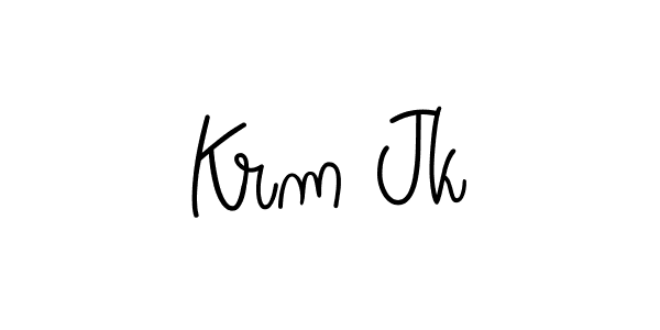 How to make Krm Jk name signature. Use Angelique-Rose-font-FFP style for creating short signs online. This is the latest handwritten sign. Krm Jk signature style 5 images and pictures png