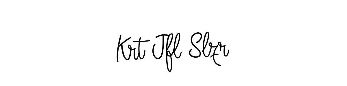 You should practise on your own different ways (Angelique-Rose-font-FFP) to write your name (Krt Jfl Slzr) in signature. don't let someone else do it for you. Krt Jfl Slzr signature style 5 images and pictures png