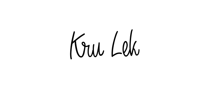 Design your own signature with our free online signature maker. With this signature software, you can create a handwritten (Angelique-Rose-font-FFP) signature for name Kru Lek. Kru Lek signature style 5 images and pictures png