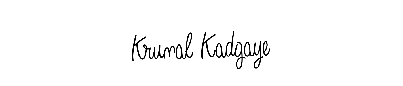 Use a signature maker to create a handwritten signature online. With this signature software, you can design (Angelique-Rose-font-FFP) your own signature for name Krunal Kadgaye. Krunal Kadgaye signature style 5 images and pictures png