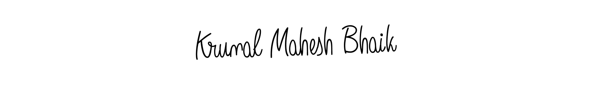 It looks lik you need a new signature style for name Krunal Mahesh Bhaik. Design unique handwritten (Angelique-Rose-font-FFP) signature with our free signature maker in just a few clicks. Krunal Mahesh Bhaik signature style 5 images and pictures png