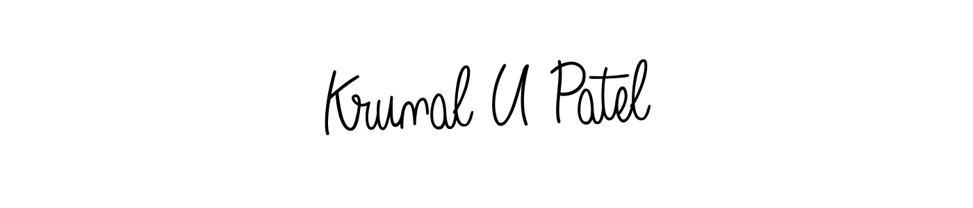Similarly Angelique-Rose-font-FFP is the best handwritten signature design. Signature creator online .You can use it as an online autograph creator for name Krunal U Patel. Krunal U Patel signature style 5 images and pictures png