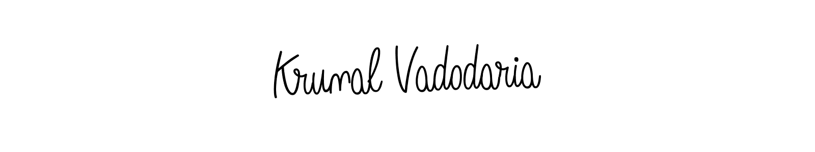 Create a beautiful signature design for name Krunal Vadodaria. With this signature (Angelique-Rose-font-FFP) fonts, you can make a handwritten signature for free. Krunal Vadodaria signature style 5 images and pictures png