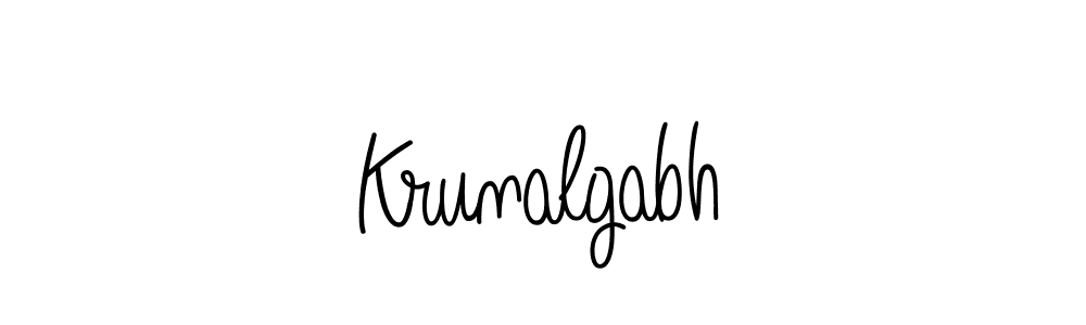 You should practise on your own different ways (Angelique-Rose-font-FFP) to write your name (Krunalgabh) in signature. don't let someone else do it for you. Krunalgabh signature style 5 images and pictures png