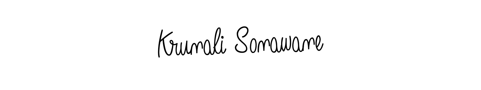 How to make Krunali Sonawane name signature. Use Angelique-Rose-font-FFP style for creating short signs online. This is the latest handwritten sign. Krunali Sonawane signature style 5 images and pictures png