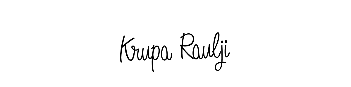 Design your own signature with our free online signature maker. With this signature software, you can create a handwritten (Angelique-Rose-font-FFP) signature for name Krupa Raulji. Krupa Raulji signature style 5 images and pictures png