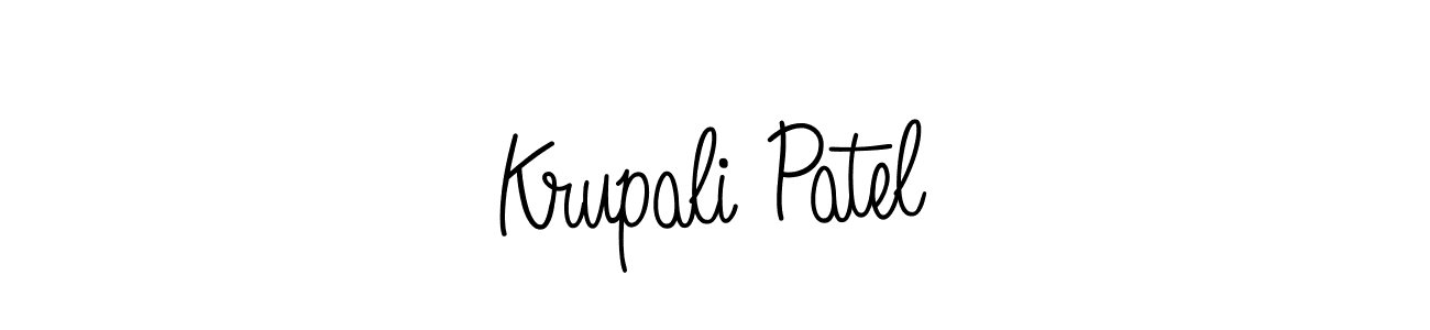 You should practise on your own different ways (Angelique-Rose-font-FFP) to write your name (Krupali Patel) in signature. don't let someone else do it for you. Krupali Patel signature style 5 images and pictures png