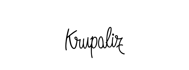 Design your own signature with our free online signature maker. With this signature software, you can create a handwritten (Angelique-Rose-font-FFP) signature for name Krupaliz. Krupaliz signature style 5 images and pictures png