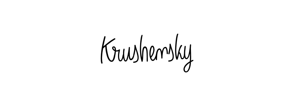 You should practise on your own different ways (Angelique-Rose-font-FFP) to write your name (Krushensky) in signature. don't let someone else do it for you. Krushensky signature style 5 images and pictures png