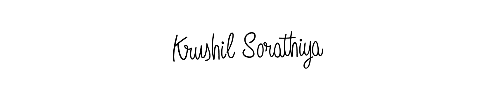 Use a signature maker to create a handwritten signature online. With this signature software, you can design (Angelique-Rose-font-FFP) your own signature for name Krushil Sorathiya. Krushil Sorathiya signature style 5 images and pictures png