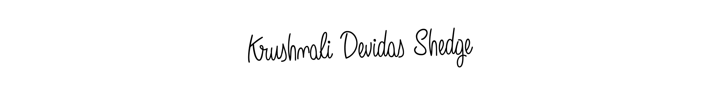 Make a beautiful signature design for name Krushnali Devidas Shedge. With this signature (Angelique-Rose-font-FFP) style, you can create a handwritten signature for free. Krushnali Devidas Shedge signature style 5 images and pictures png