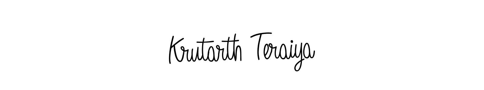 This is the best signature style for the Krutarth Teraiya name. Also you like these signature font (Angelique-Rose-font-FFP). Mix name signature. Krutarth Teraiya signature style 5 images and pictures png