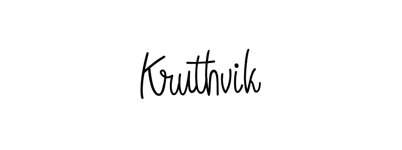 How to make Kruthvik name signature. Use Angelique-Rose-font-FFP style for creating short signs online. This is the latest handwritten sign. Kruthvik signature style 5 images and pictures png