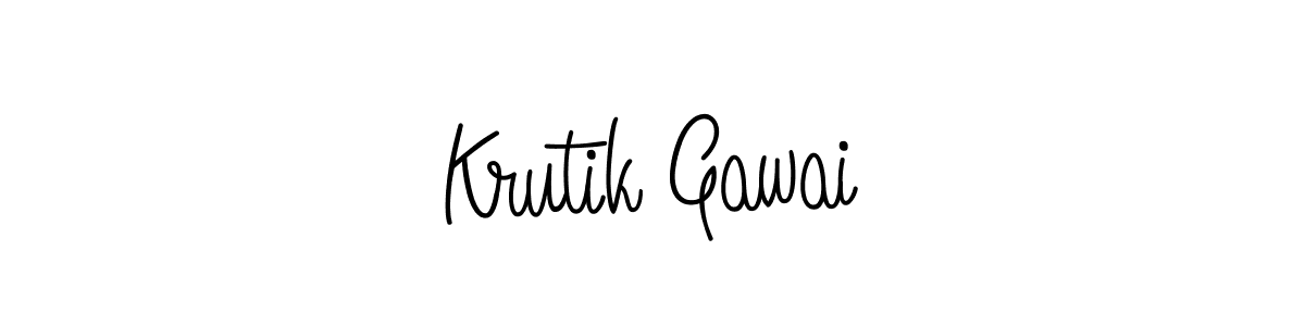 Use a signature maker to create a handwritten signature online. With this signature software, you can design (Angelique-Rose-font-FFP) your own signature for name Krutik Gawai. Krutik Gawai signature style 5 images and pictures png