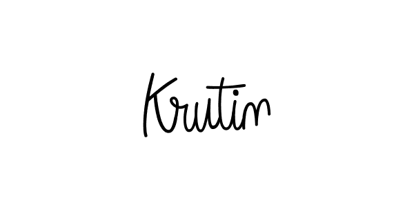 You should practise on your own different ways (Angelique-Rose-font-FFP) to write your name (Krutin) in signature. don't let someone else do it for you. Krutin signature style 5 images and pictures png