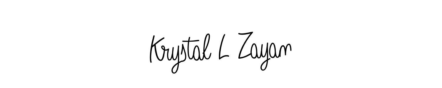 Create a beautiful signature design for name Krystal L Zayan. With this signature (Angelique-Rose-font-FFP) fonts, you can make a handwritten signature for free. Krystal L Zayan signature style 5 images and pictures png