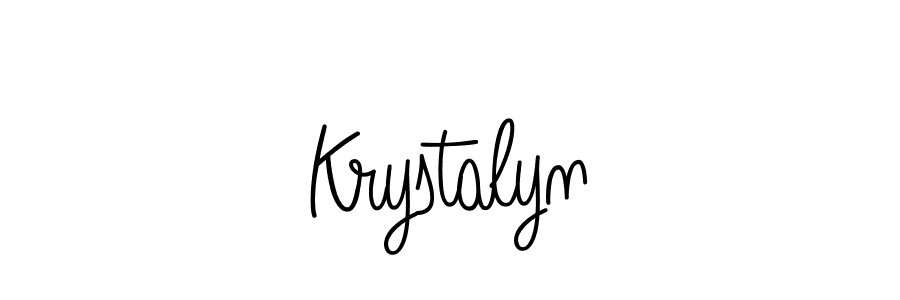 Make a beautiful signature design for name Krystalyn. With this signature (Angelique-Rose-font-FFP) style, you can create a handwritten signature for free. Krystalyn signature style 5 images and pictures png