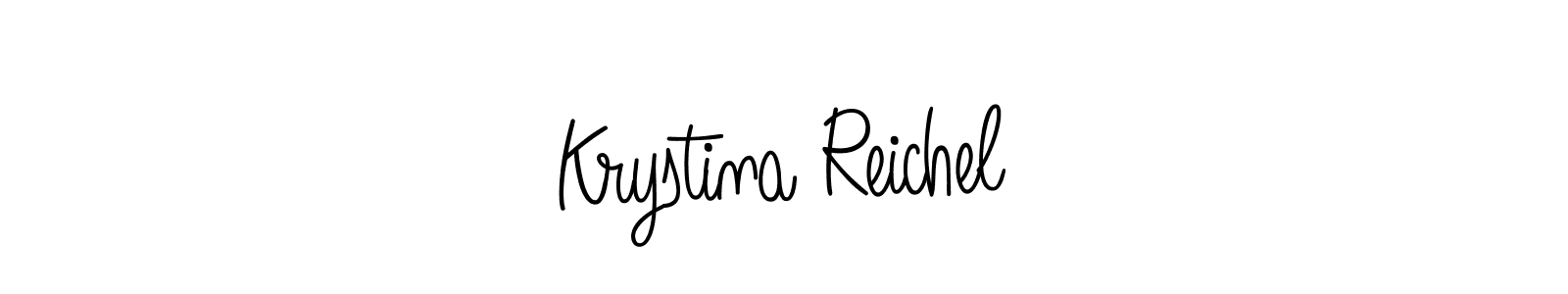 Use a signature maker to create a handwritten signature online. With this signature software, you can design (Angelique-Rose-font-FFP) your own signature for name Krystina Reichel. Krystina Reichel signature style 5 images and pictures png