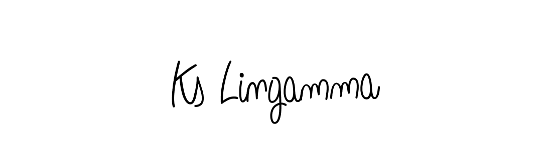 Make a beautiful signature design for name Ks Lingamma. With this signature (Angelique-Rose-font-FFP) style, you can create a handwritten signature for free. Ks Lingamma signature style 5 images and pictures png