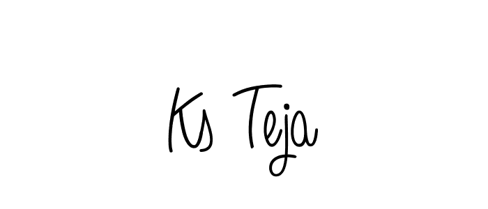 Use a signature maker to create a handwritten signature online. With this signature software, you can design (Angelique-Rose-font-FFP) your own signature for name Ks Teja. Ks Teja signature style 5 images and pictures png