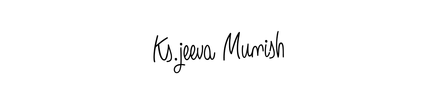 if you are searching for the best signature style for your name Ks.jeeva Munish. so please give up your signature search. here we have designed multiple signature styles  using Angelique-Rose-font-FFP. Ks.jeeva Munish signature style 5 images and pictures png