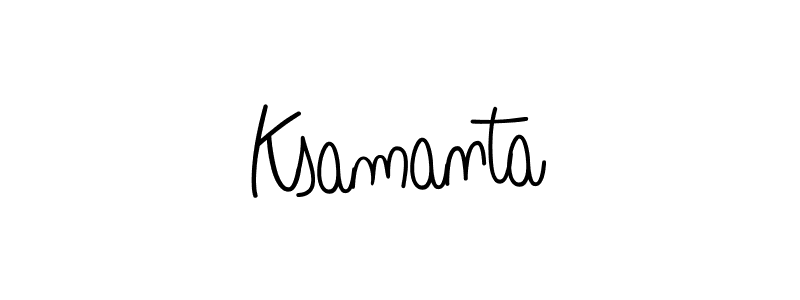You should practise on your own different ways (Angelique-Rose-font-FFP) to write your name (Ksamanta) in signature. don't let someone else do it for you. Ksamanta signature style 5 images and pictures png