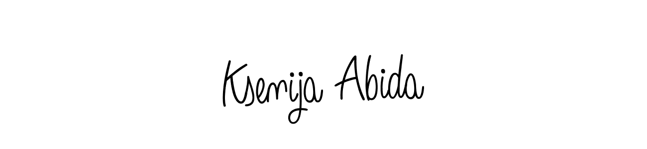 How to make Ksenija Abida name signature. Use Angelique-Rose-font-FFP style for creating short signs online. This is the latest handwritten sign. Ksenija Abida signature style 5 images and pictures png