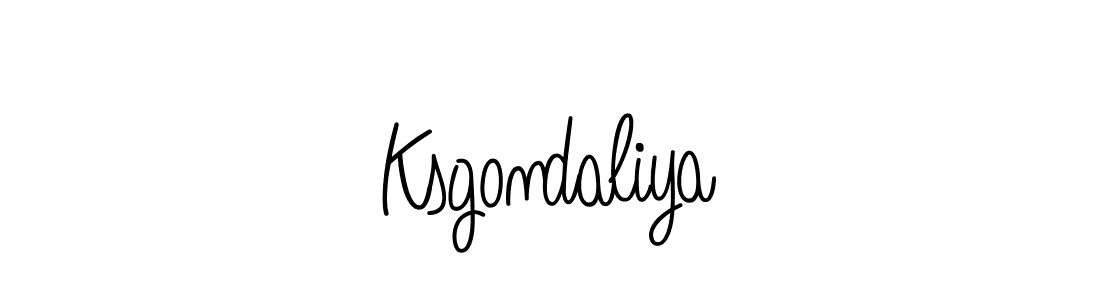 Create a beautiful signature design for name Ksgondaliya. With this signature (Angelique-Rose-font-FFP) fonts, you can make a handwritten signature for free. Ksgondaliya signature style 5 images and pictures png