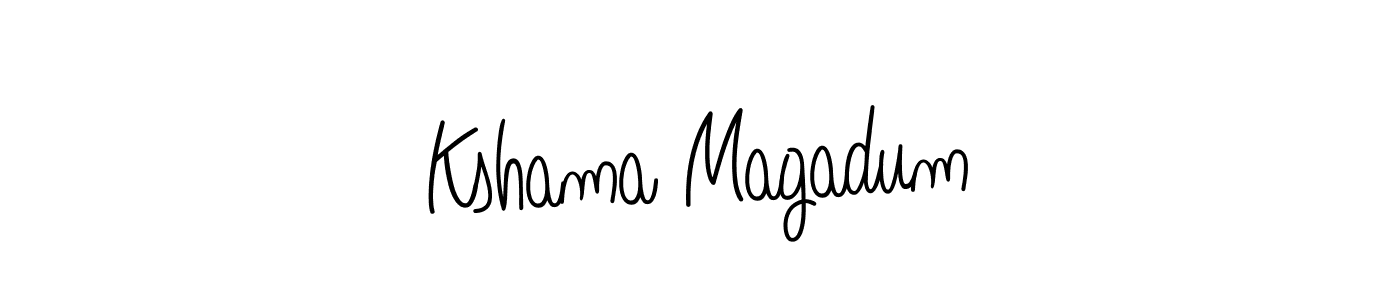 Create a beautiful signature design for name Kshama Magadum. With this signature (Angelique-Rose-font-FFP) fonts, you can make a handwritten signature for free. Kshama Magadum signature style 5 images and pictures png