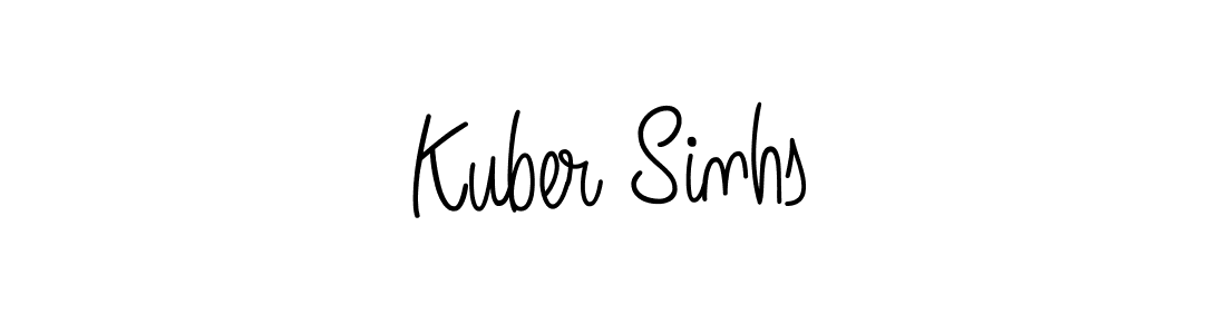 The best way (Angelique-Rose-font-FFP) to make a short signature is to pick only two or three words in your name. The name Kuber Sinhs include a total of six letters. For converting this name. Kuber Sinhs signature style 5 images and pictures png