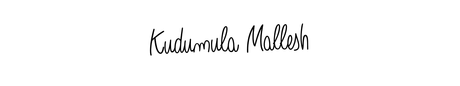 The best way (Angelique-Rose-font-FFP) to make a short signature is to pick only two or three words in your name. The name Kudumula Mallesh include a total of six letters. For converting this name. Kudumula Mallesh signature style 5 images and pictures png