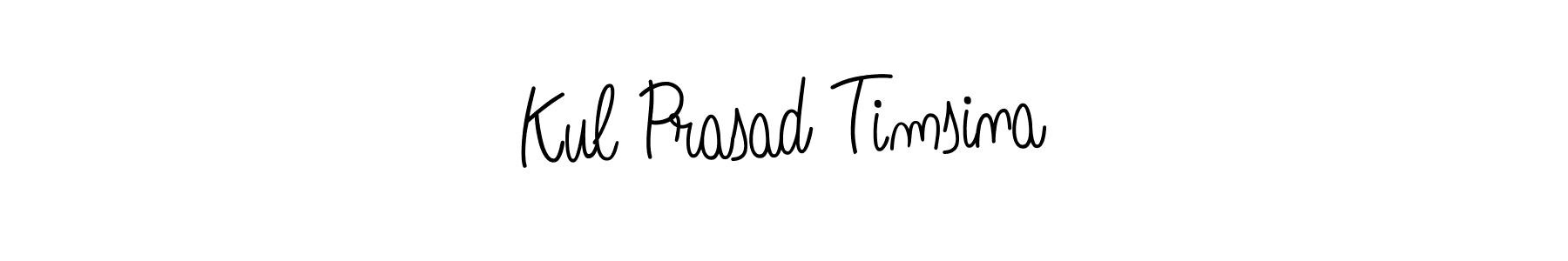 How to make Kul Prasad Timsina name signature. Use Angelique-Rose-font-FFP style for creating short signs online. This is the latest handwritten sign. Kul Prasad Timsina signature style 5 images and pictures png