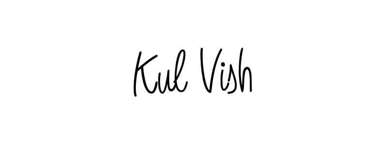 Kul Vish stylish signature style. Best Handwritten Sign (Angelique-Rose-font-FFP) for my name. Handwritten Signature Collection Ideas for my name Kul Vish. Kul Vish signature style 5 images and pictures png