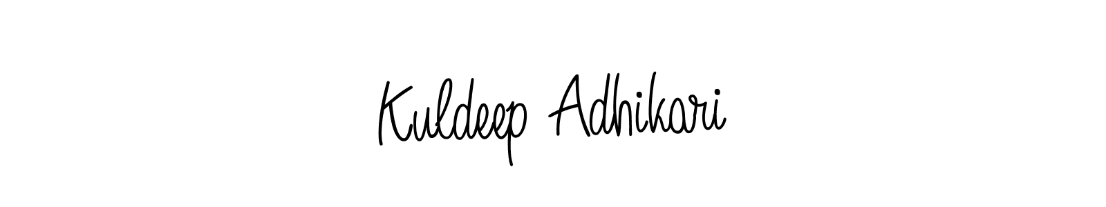 The best way (Angelique-Rose-font-FFP) to make a short signature is to pick only two or three words in your name. The name Kuldeep Adhikari include a total of six letters. For converting this name. Kuldeep Adhikari signature style 5 images and pictures png