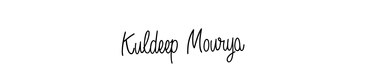 Create a beautiful signature design for name Kuldeep Mourya. With this signature (Angelique-Rose-font-FFP) fonts, you can make a handwritten signature for free. Kuldeep Mourya signature style 5 images and pictures png