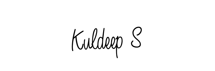 How to make Kuldeep S name signature. Use Angelique-Rose-font-FFP style for creating short signs online. This is the latest handwritten sign. Kuldeep S signature style 5 images and pictures png
