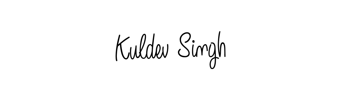 The best way (Angelique-Rose-font-FFP) to make a short signature is to pick only two or three words in your name. The name Kuldev Singh include a total of six letters. For converting this name. Kuldev Singh signature style 5 images and pictures png
